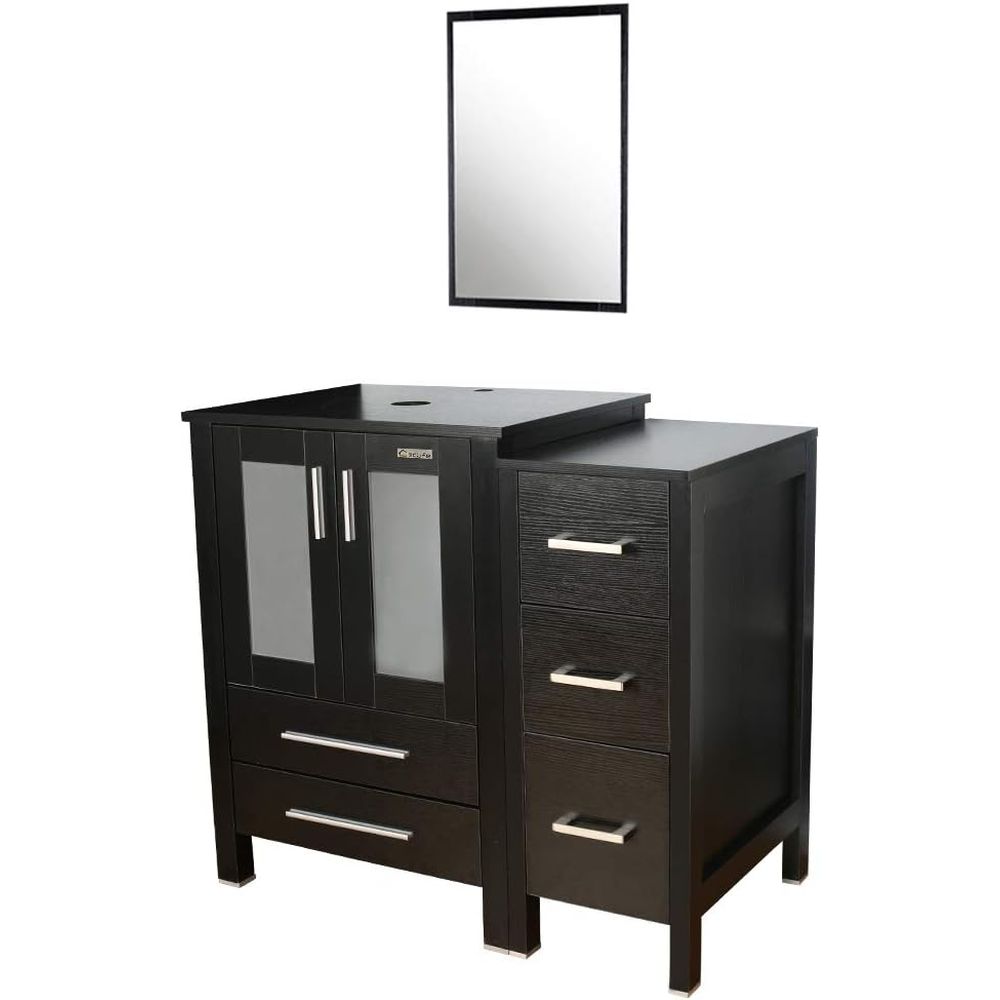 Drawer Pedestal Cabinet - Set Mobile Bagno con Piedistallo Profondo