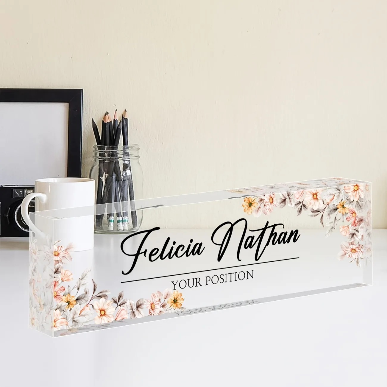 Office Table Home - [2D Piatto] Targhetta da Scrivania Personalizzata