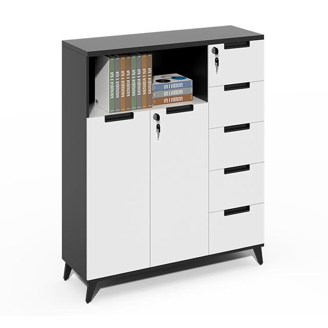 Drawer Pedestal Cabinet - Schedario moderno con piedistallo bianco con