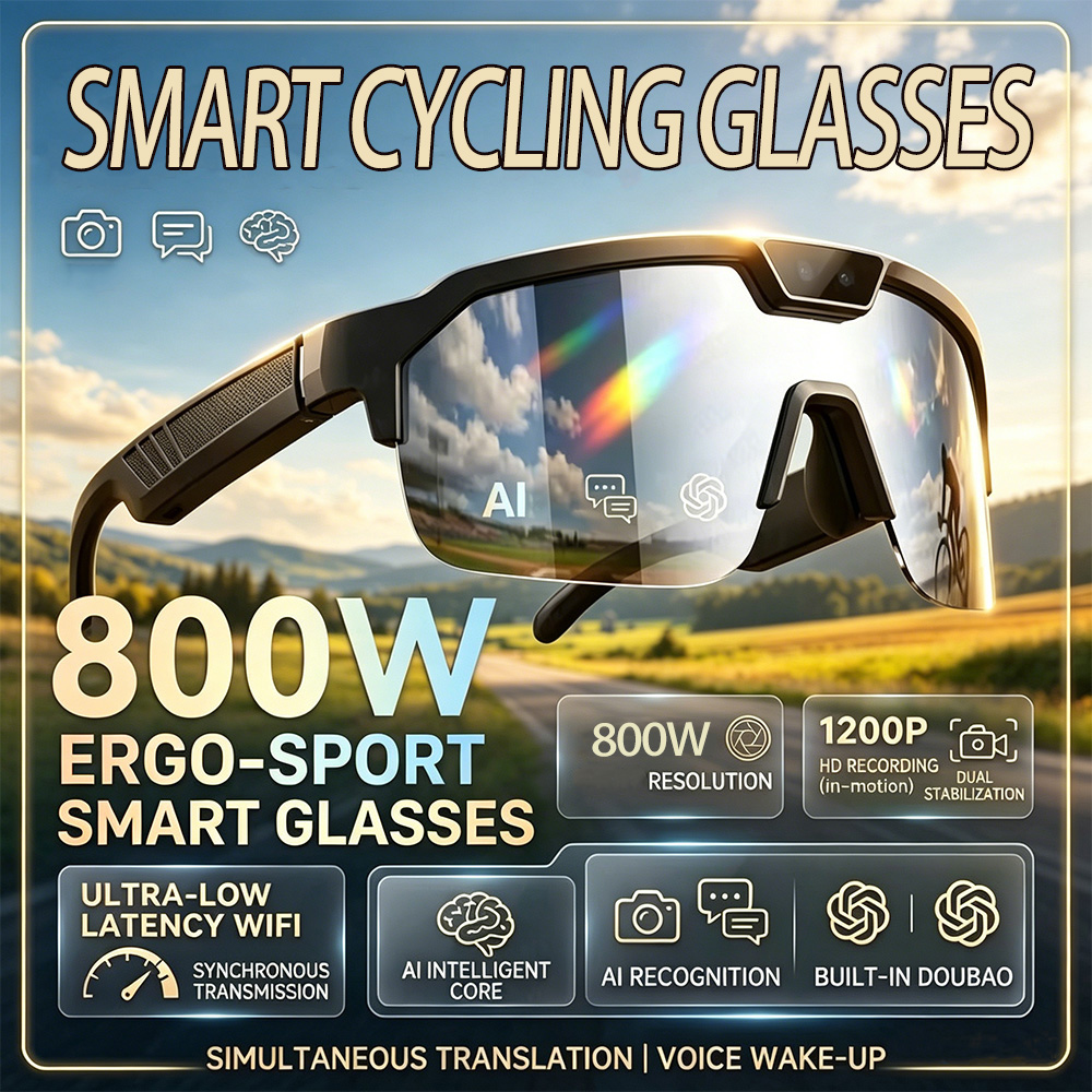 Webcam Hd 1080P - Occhiali da Ciclismo 2026 con Fotocamera