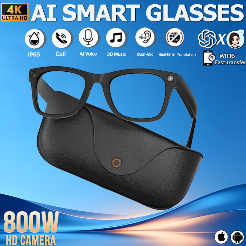 Webcam Hd 1080P - Occhiali Smart 2026 in Vera Pelle