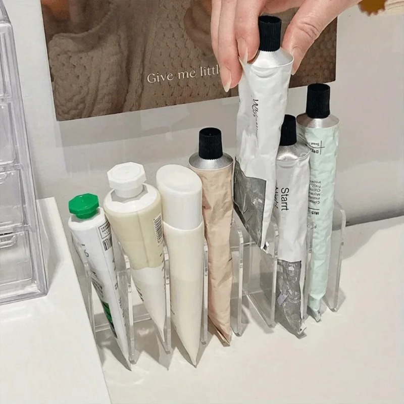 Home Office Work Table - Organizzatore cosmetico in plastica trasparente a