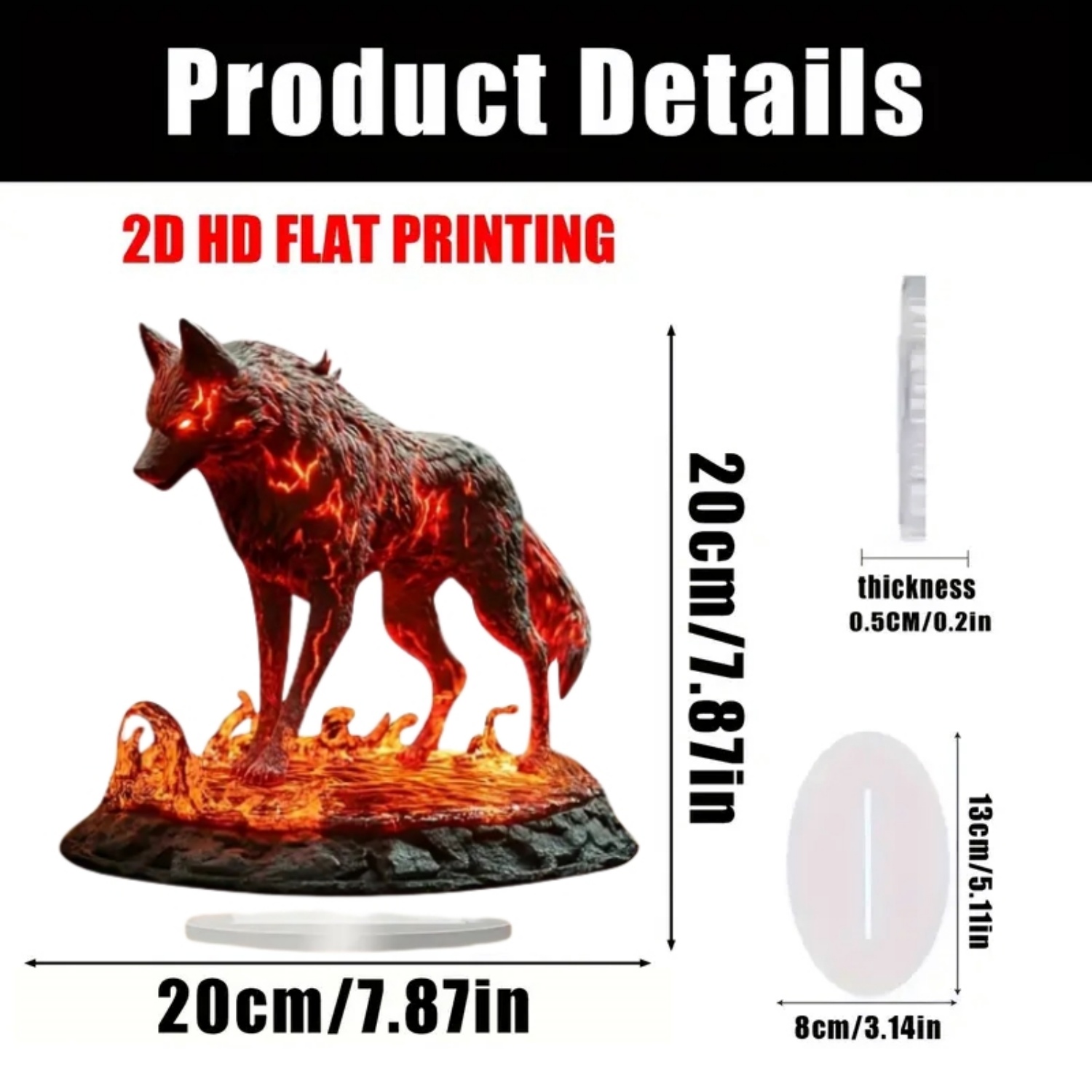 Statua di lupo fiamma, statuet - Office Table Home recensione e prezzo