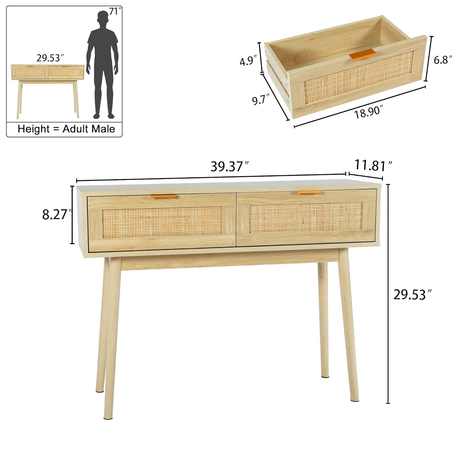 Set di 2 Tavoli Consolle in Ra - Desk Drawer Small recensione e prezzo