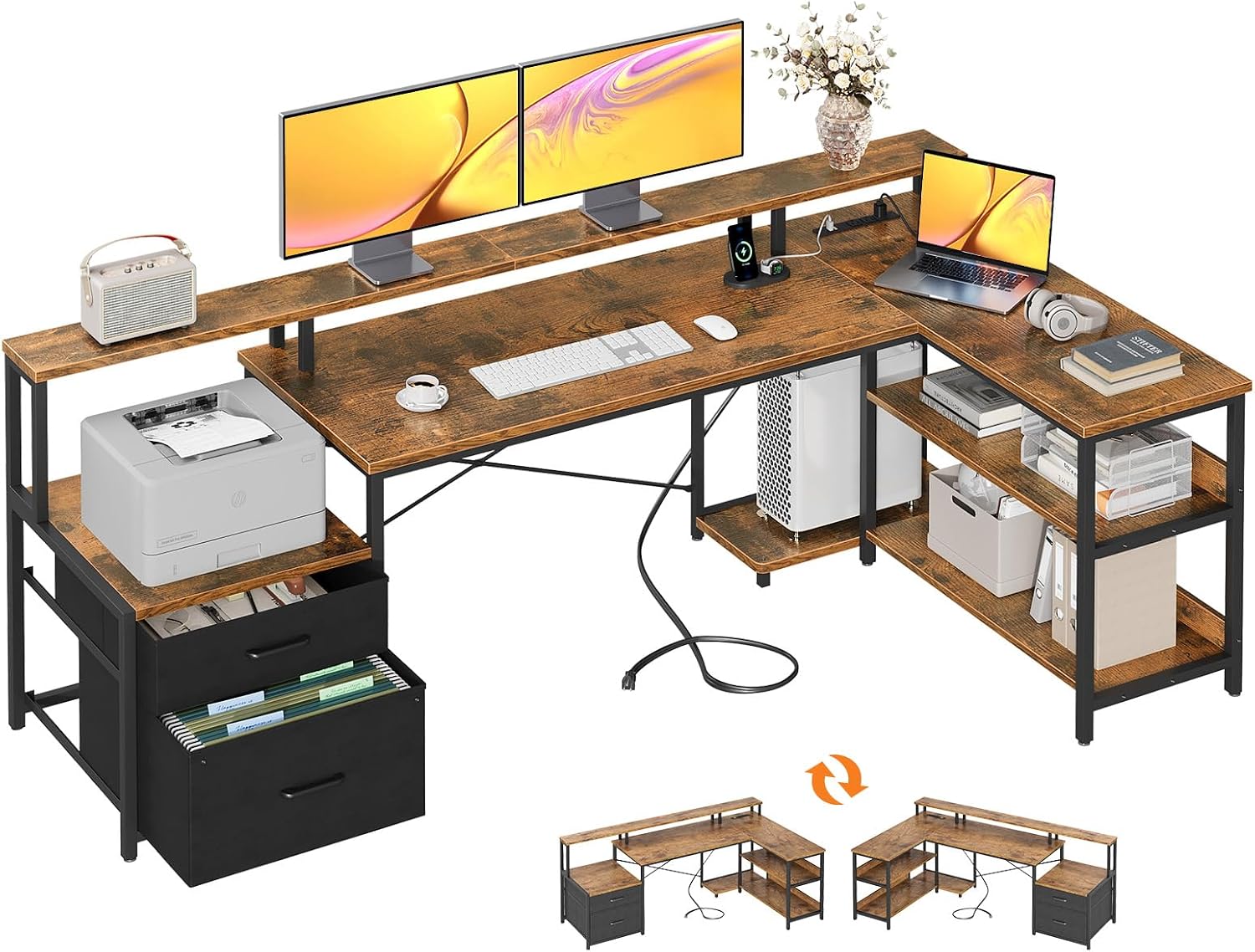 Scrivania a L ODK da 75 pollic - Home Office Work Table recensione e prezzo
